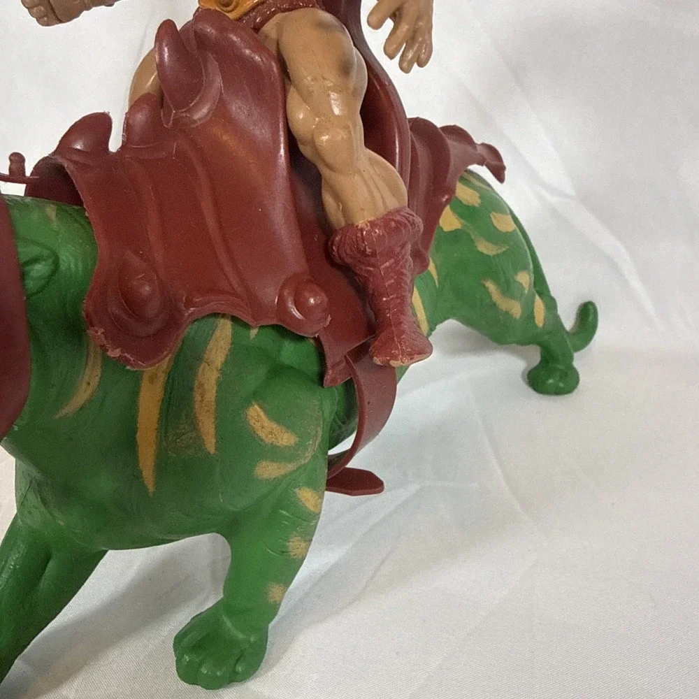 Vintage Mattel He-Man and Battle Cat Action Figure Set Masters of the Universe